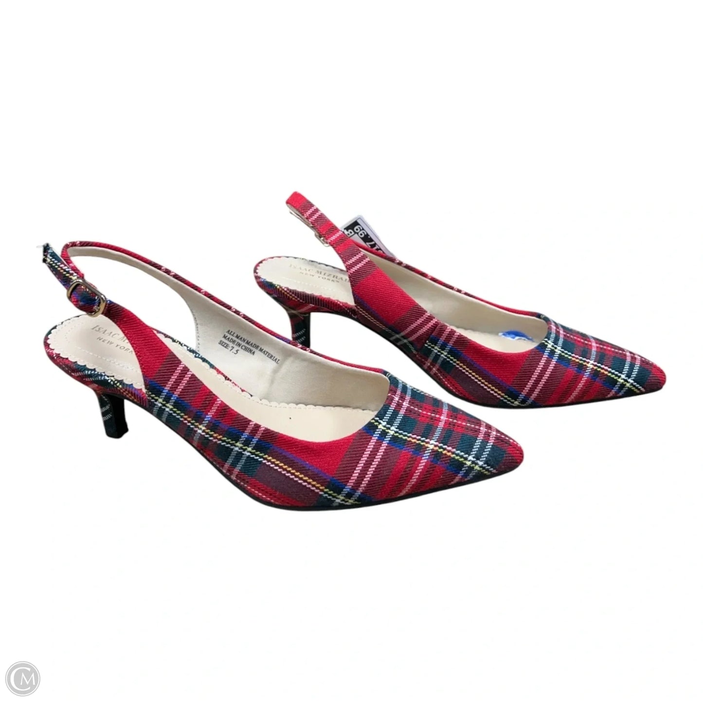 Shoes Heels Kitten By Isaac Mizrahi In Plaid Pattern, Size: 7.5