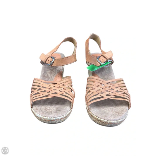 Sandals Heels Wedge By Boc In Tan, Size: 9