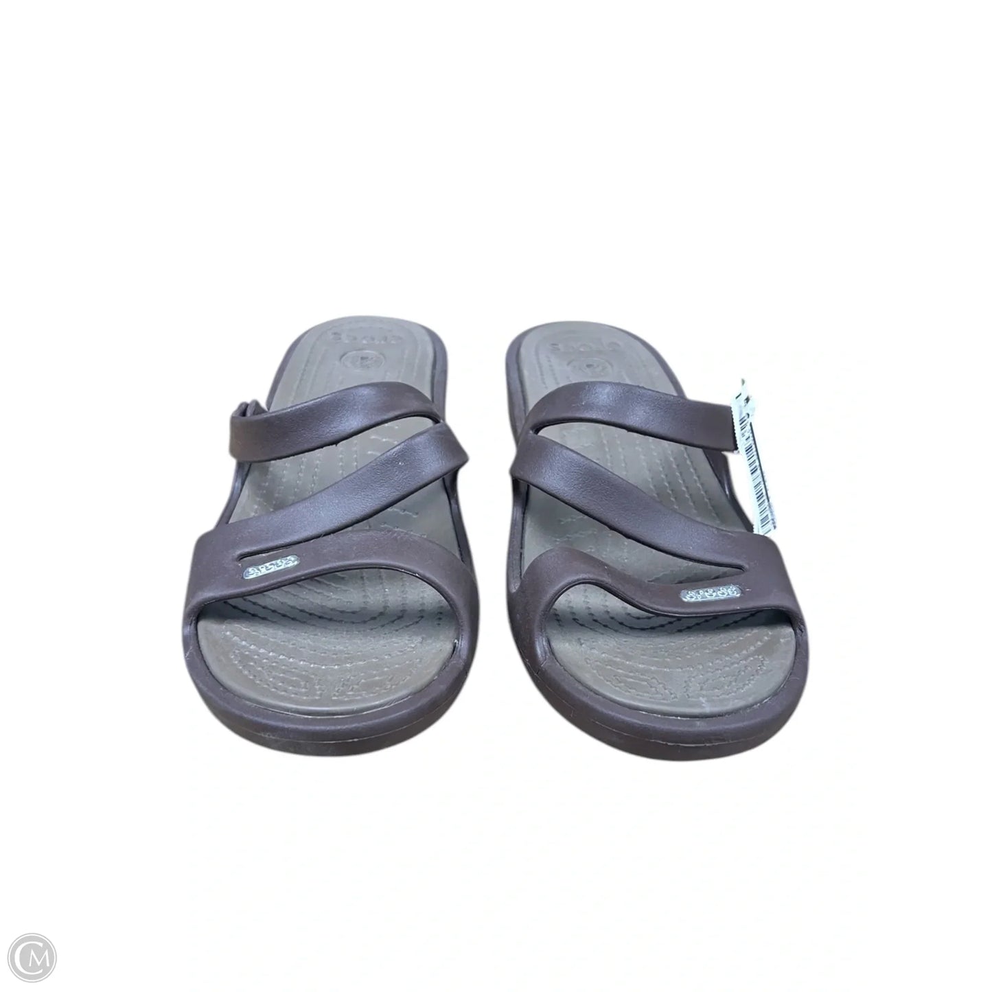 Sandals Flats By Crocs In Brown, Size: 11