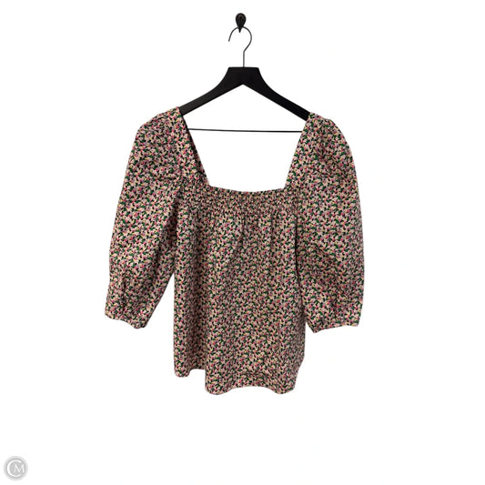 Top Short Sleeve By H&m In Floral Print, Size: M