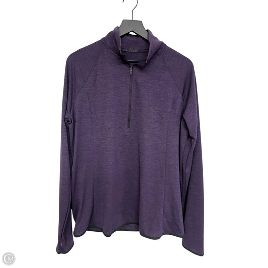 Athletic Top Long Sleeve Collar By Under Armour In Purple, Size: Xl