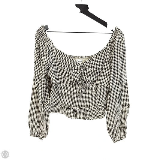 Top Long Sleeve By Japna In Black & White, Size: S