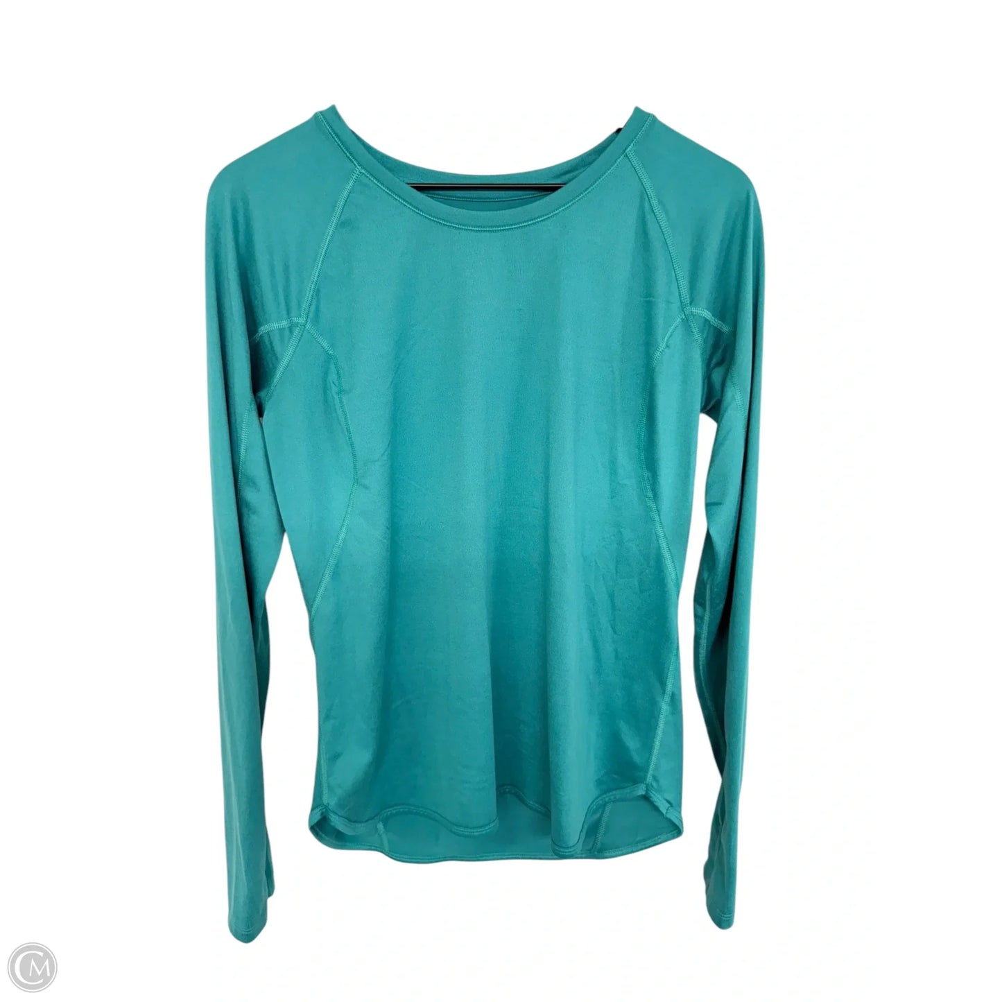 Athletic Top Long Sleeve Crewneck By Tek Gear In Teal, Size: M