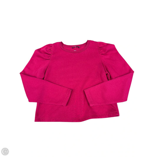 Top Long Sleeve Basic By Zara In Pink, Size: M