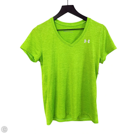 Athletic Top Short Sleeve By Under Armour In Green, Size: S