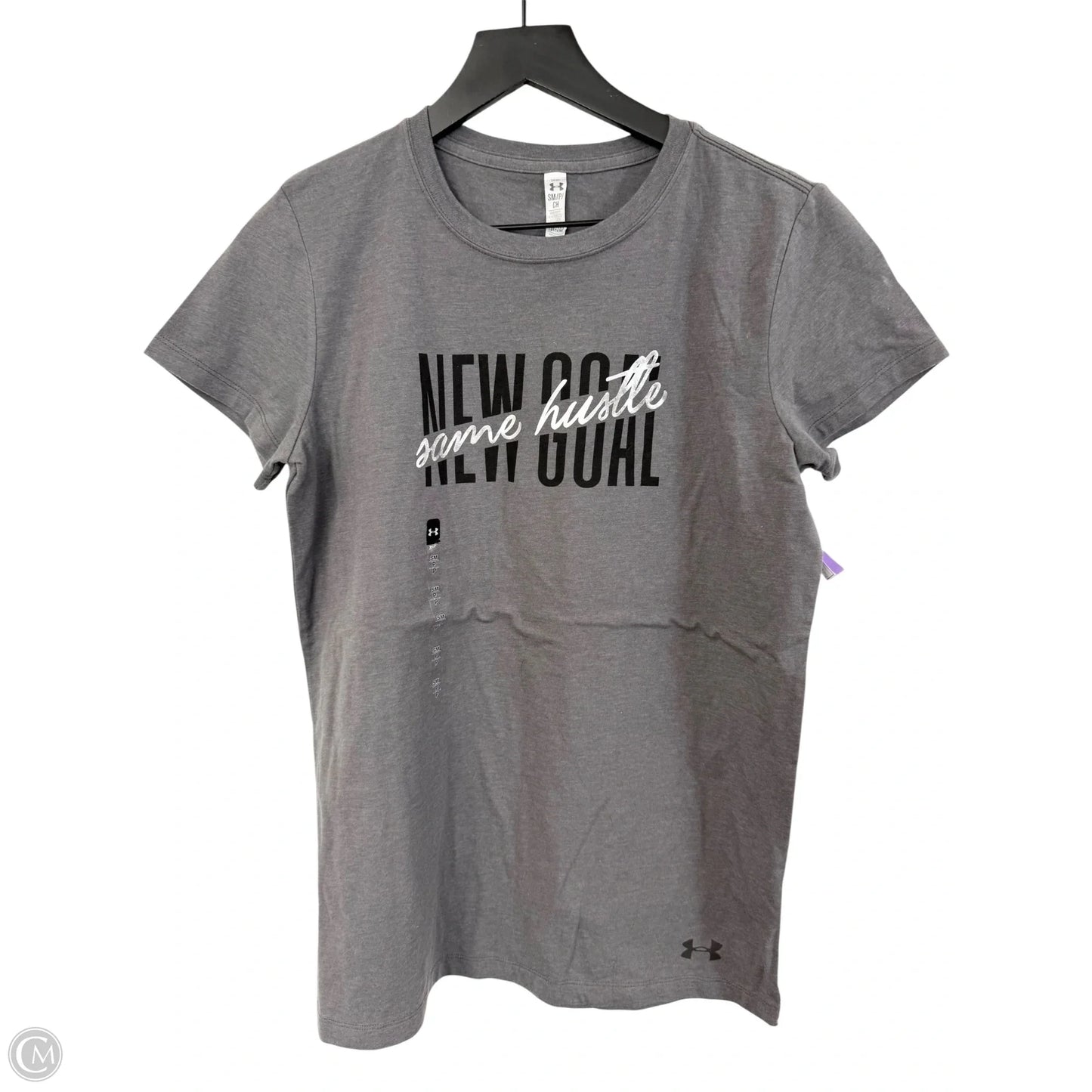 Athletic Top Short Sleeve By Under Armour In Grey, Size: S