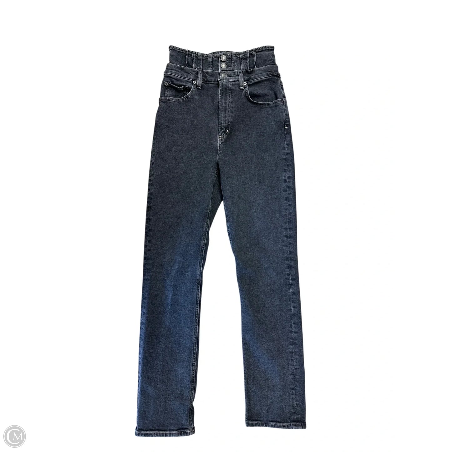 Jeans Straight By Agolde In Black Denim, Size: 6
