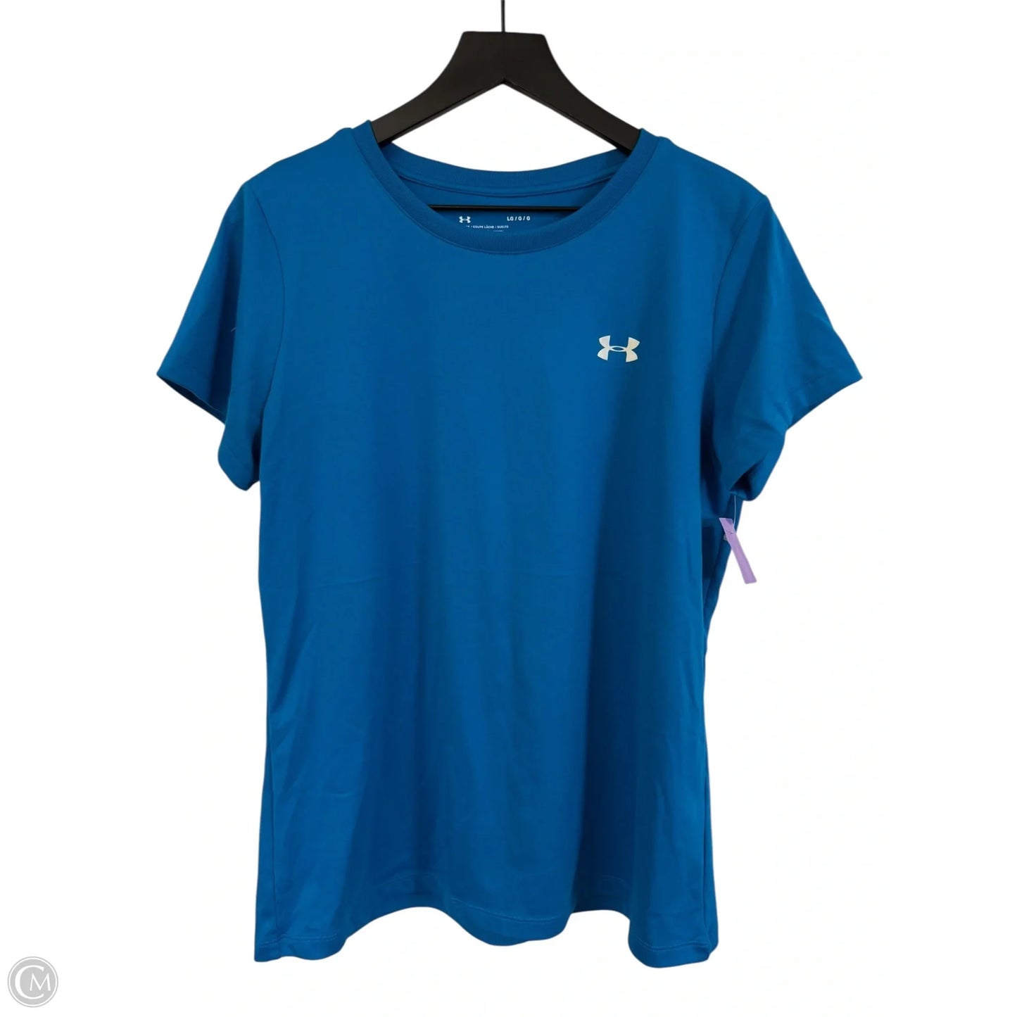 Athletic Top Short Sleeve By Under Armour In Blue, Size: L