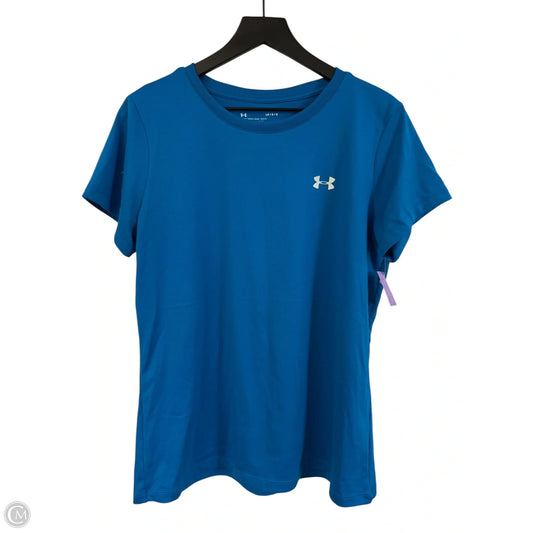 Athletic Top Short Sleeve By Under Armour In Blue, Size: L