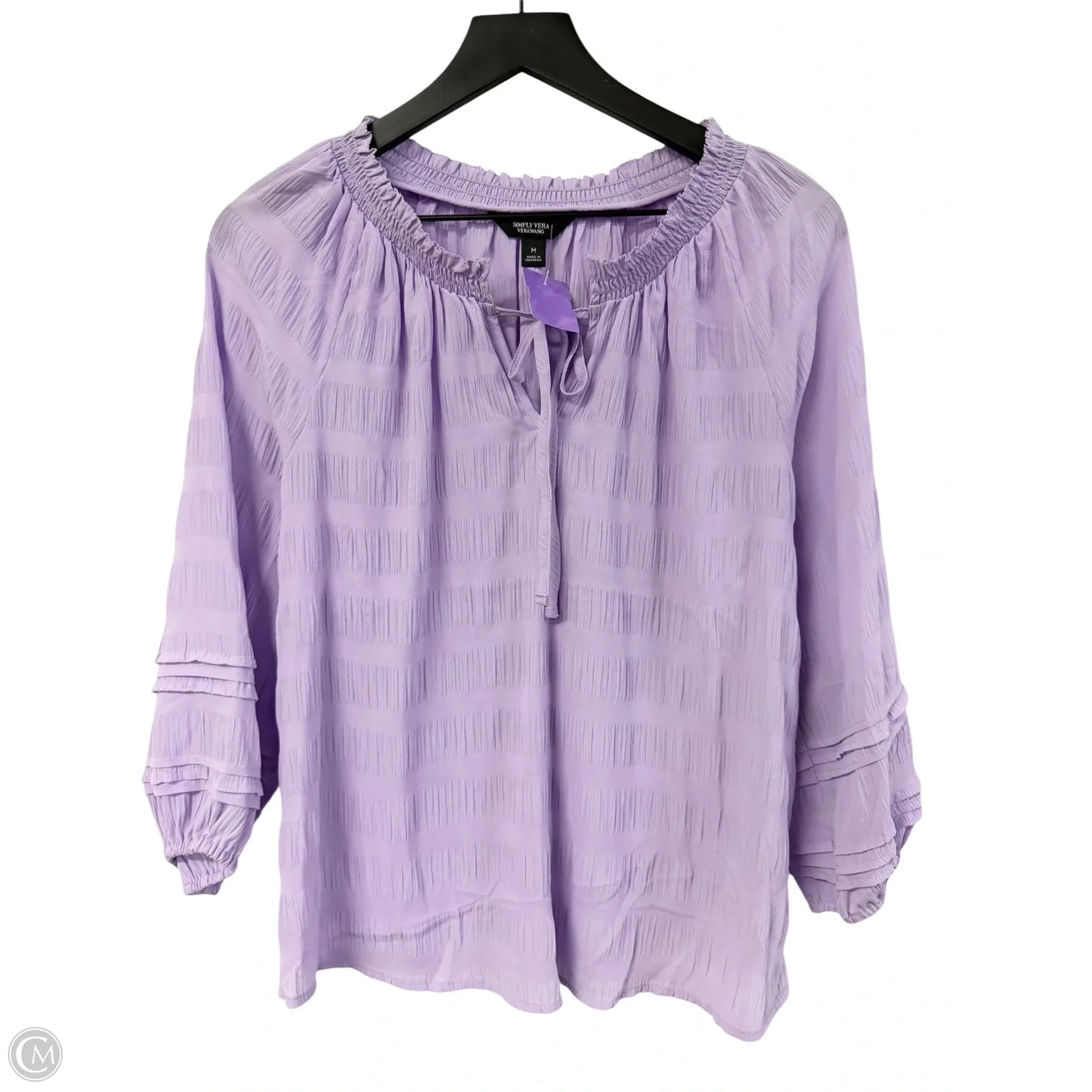 Top Long Sleeve By Simply Vera In Purple, Size: M