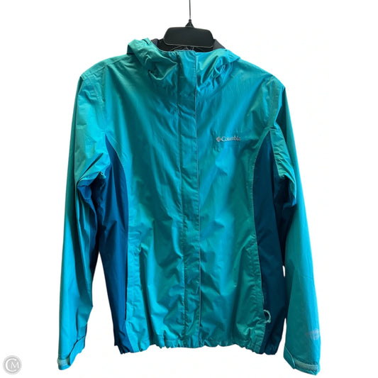 Jacket Windbreaker By Columbia In Blue, Size: L