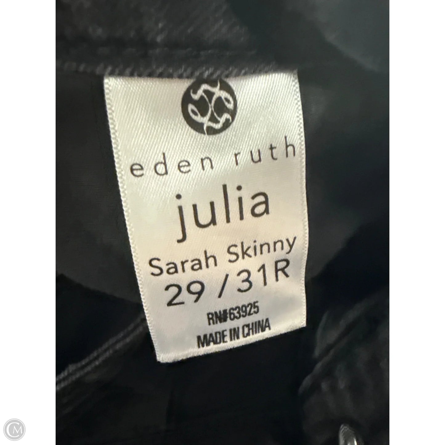 Jeans Skinny By Cme In Black Denim, Size: 8