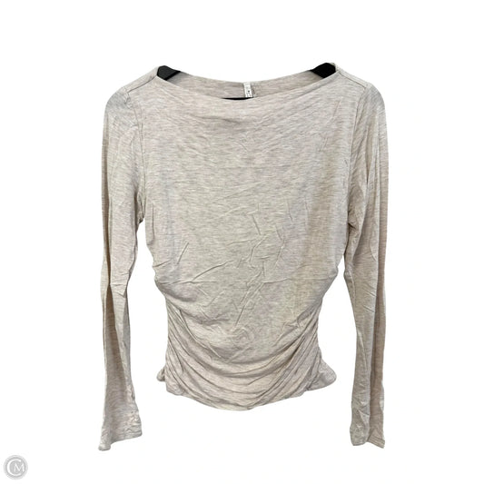 Top Long Sleeve By Cmc In Tan, Size: M