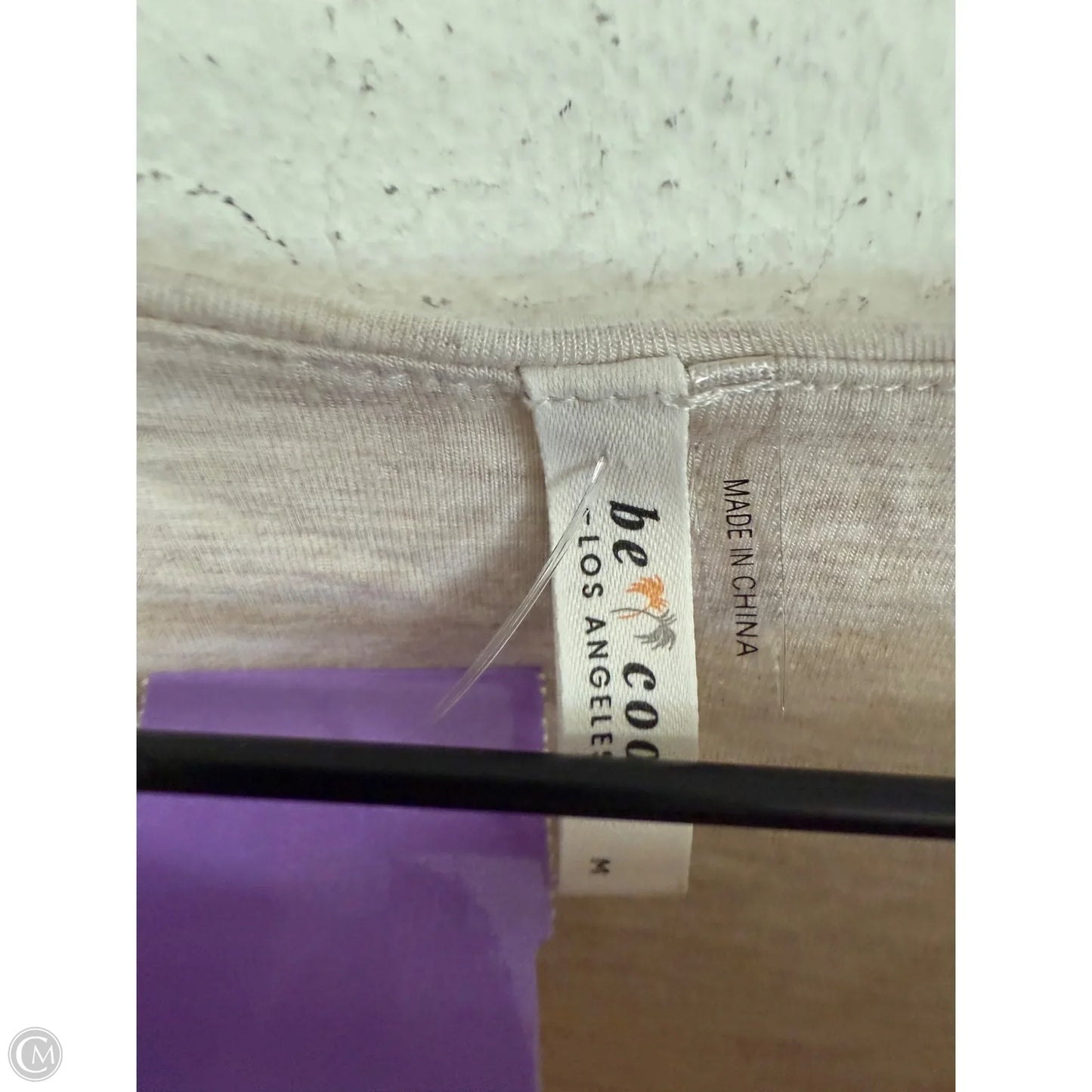 Top Long Sleeve By Cmc In Tan, Size: M