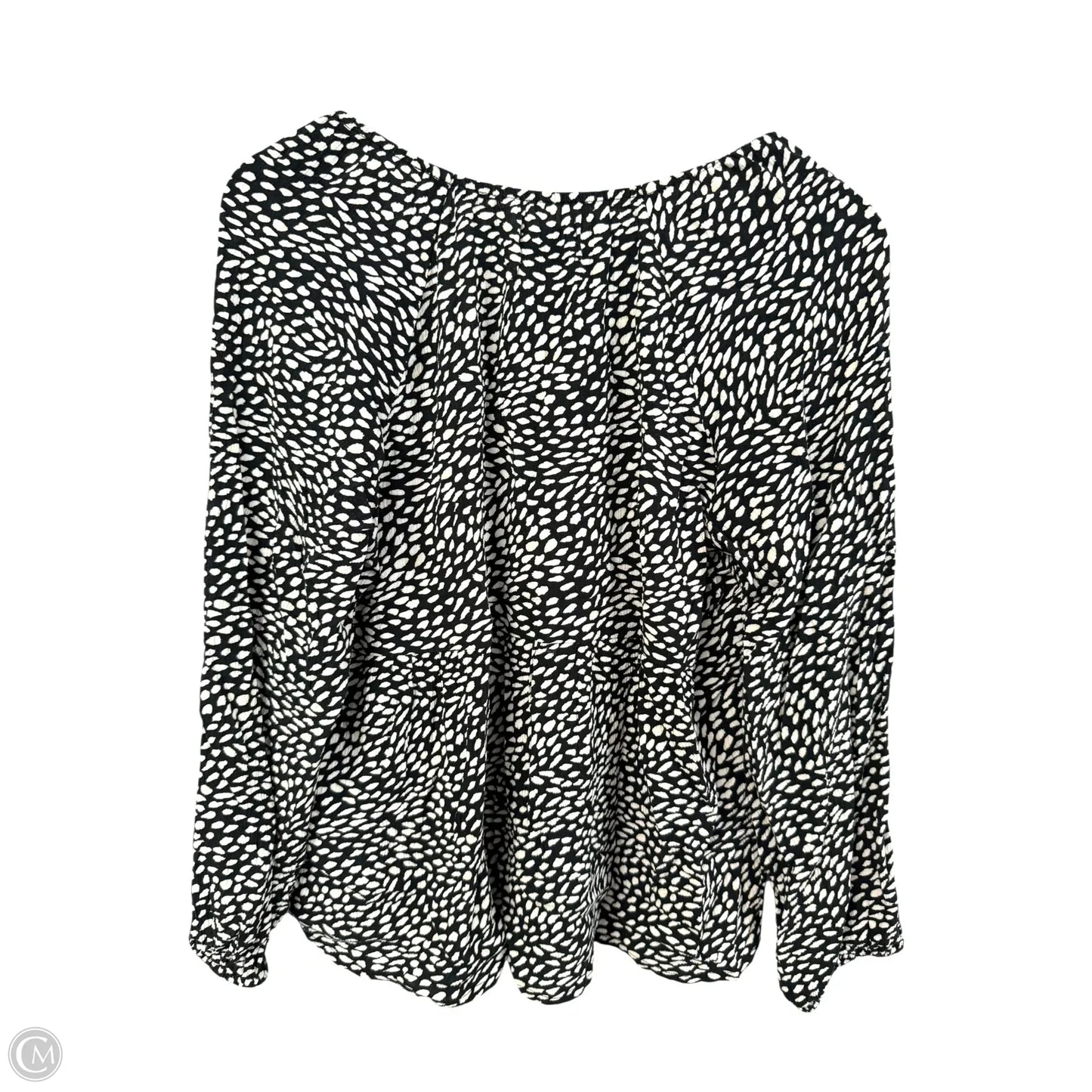 Top Long Sleeve By Old Navy In Black & White, Size: L