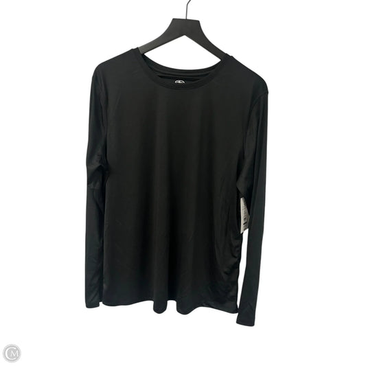 Athletic Top Long Sleeve Crewneck By Athletic Works In Black, Size: Xl
