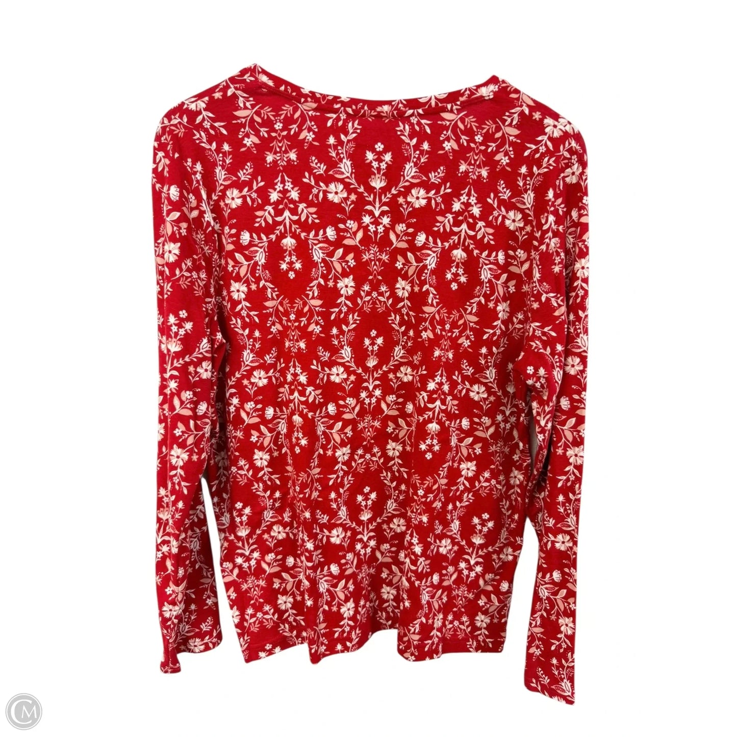 Top Long Sleeve Basic By Croft And Barrow In Red, Size: Xl