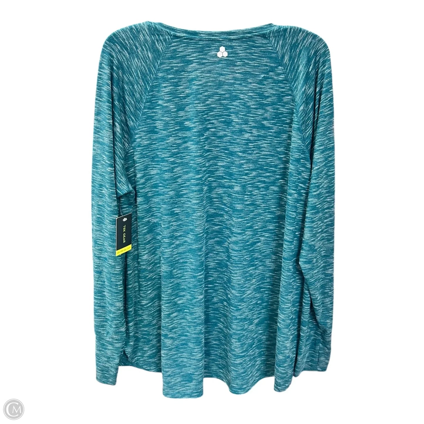 Athletic Top Long Sleeve Crewneck By Tek Gear In Green, Size: 1x