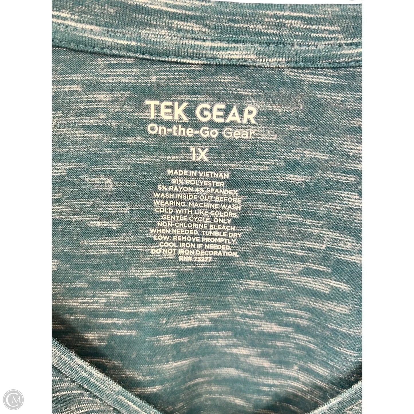 Athletic Top Long Sleeve Crewneck By Tek Gear In Green, Size: 1x