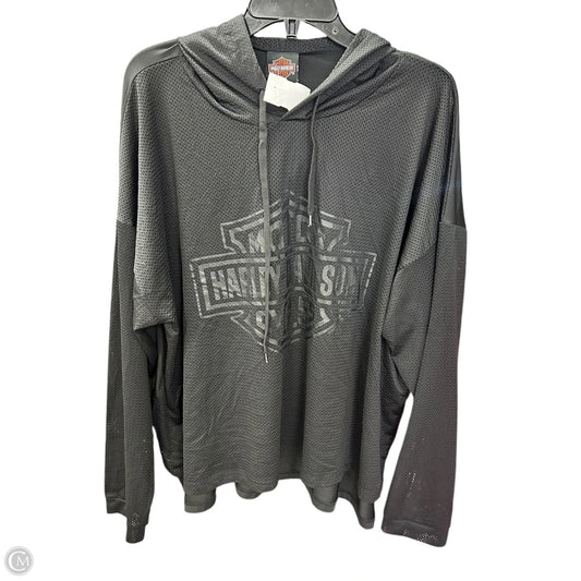 Athletic Top Long Sleeve Hoodie By Harley Davidson In Black, Size: 2x