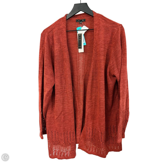Sweater Cardigan By Clothes Mentor In Orange, Size: 2x