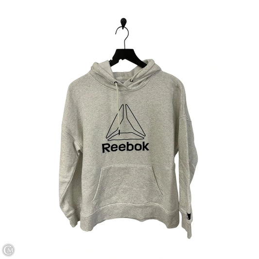 Sweatshirt Hoodie By Reebok In Grey, Size: M