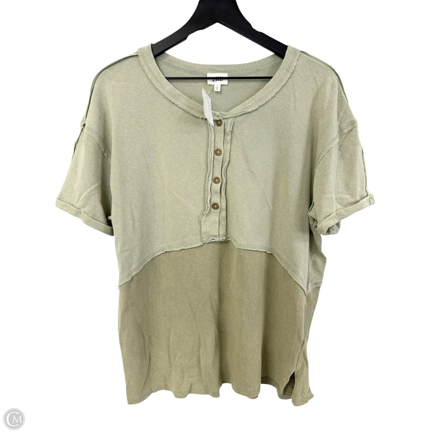Top Short Sleeve By Bke In Green, Size: L