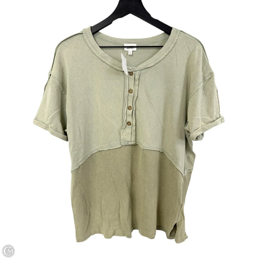 Top Short Sleeve By Bke In Green, Size: L