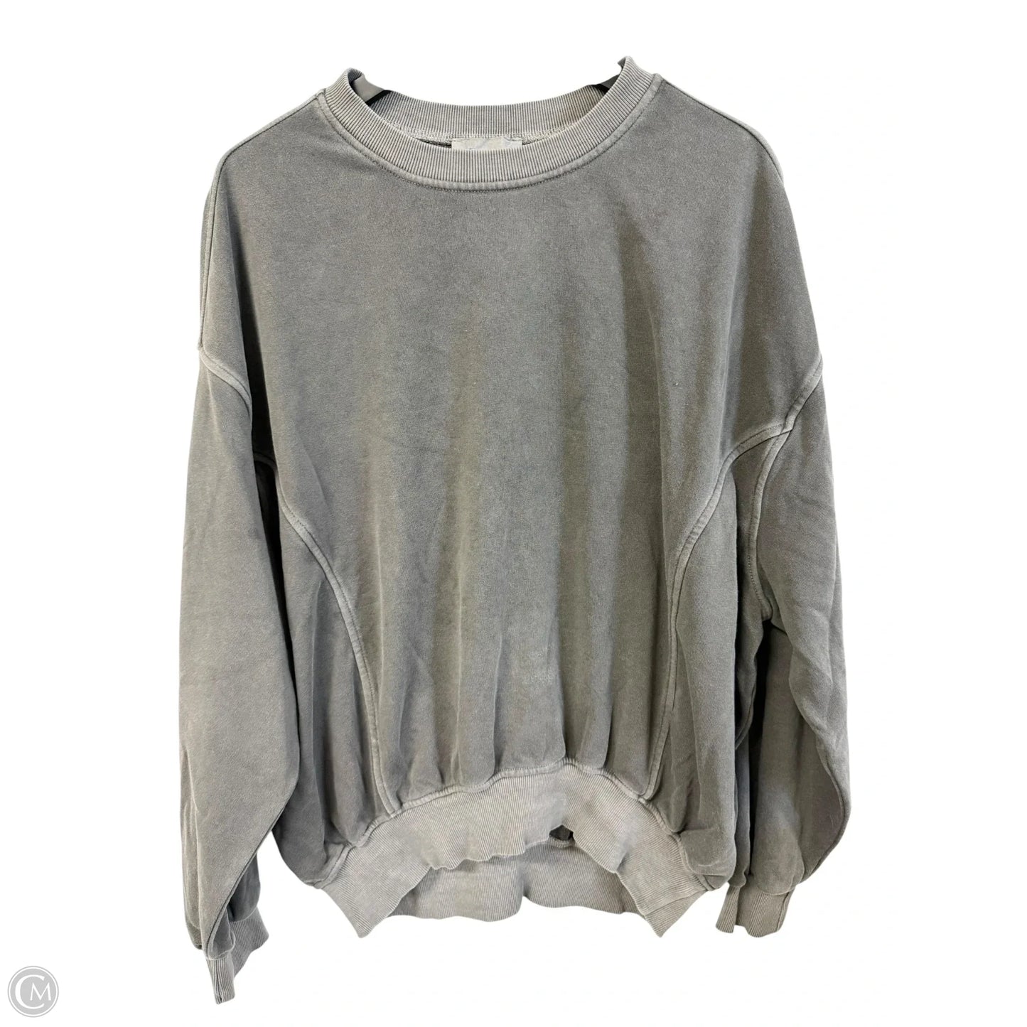 Sweatshirt Crewneck By Zenana Outfitters In Grey, Size: L