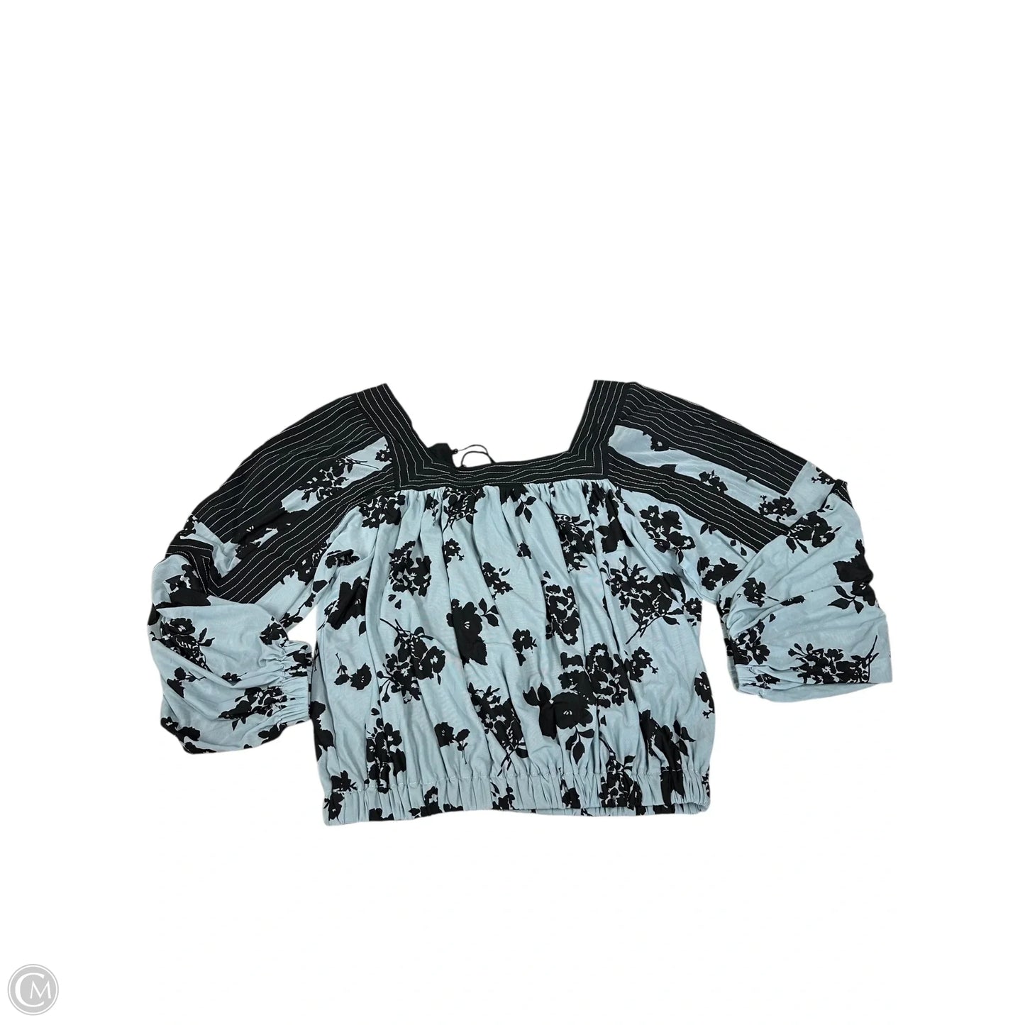 Top Long Sleeve By Cmc In Black & Blue, Size: S