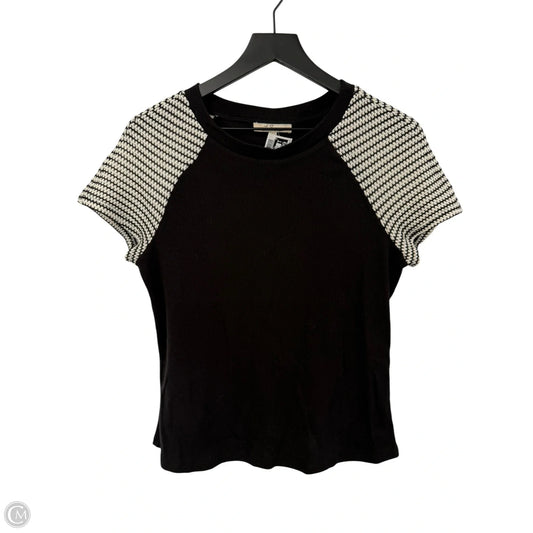 Top Short Sleeve By Clothes Mentor In Black & Cream, Size: L