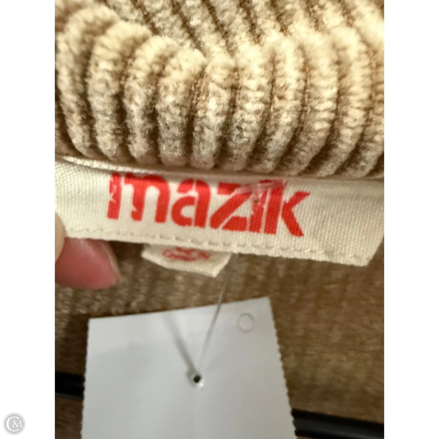 Jacket Shirt By Mazik In Green & Tan, Size: M