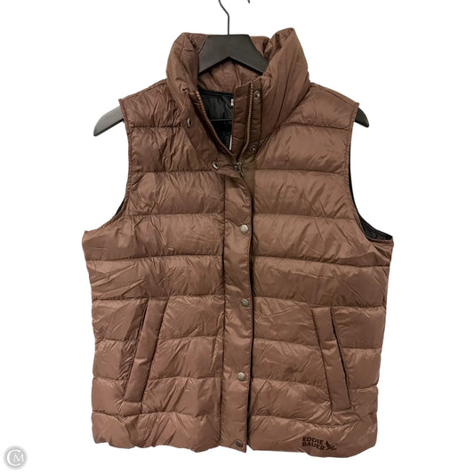 Vest Puffer & Quilted By Eddie Bauer In Brown, Size: Mp