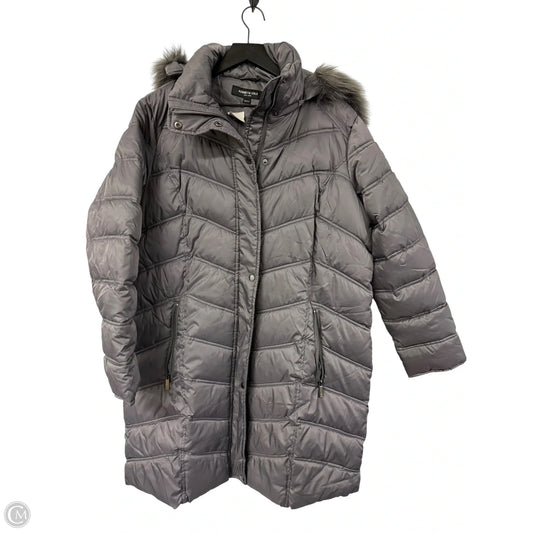 Coat Puffer & Quilted By Kenneth Cole In Silver, Size: 1x