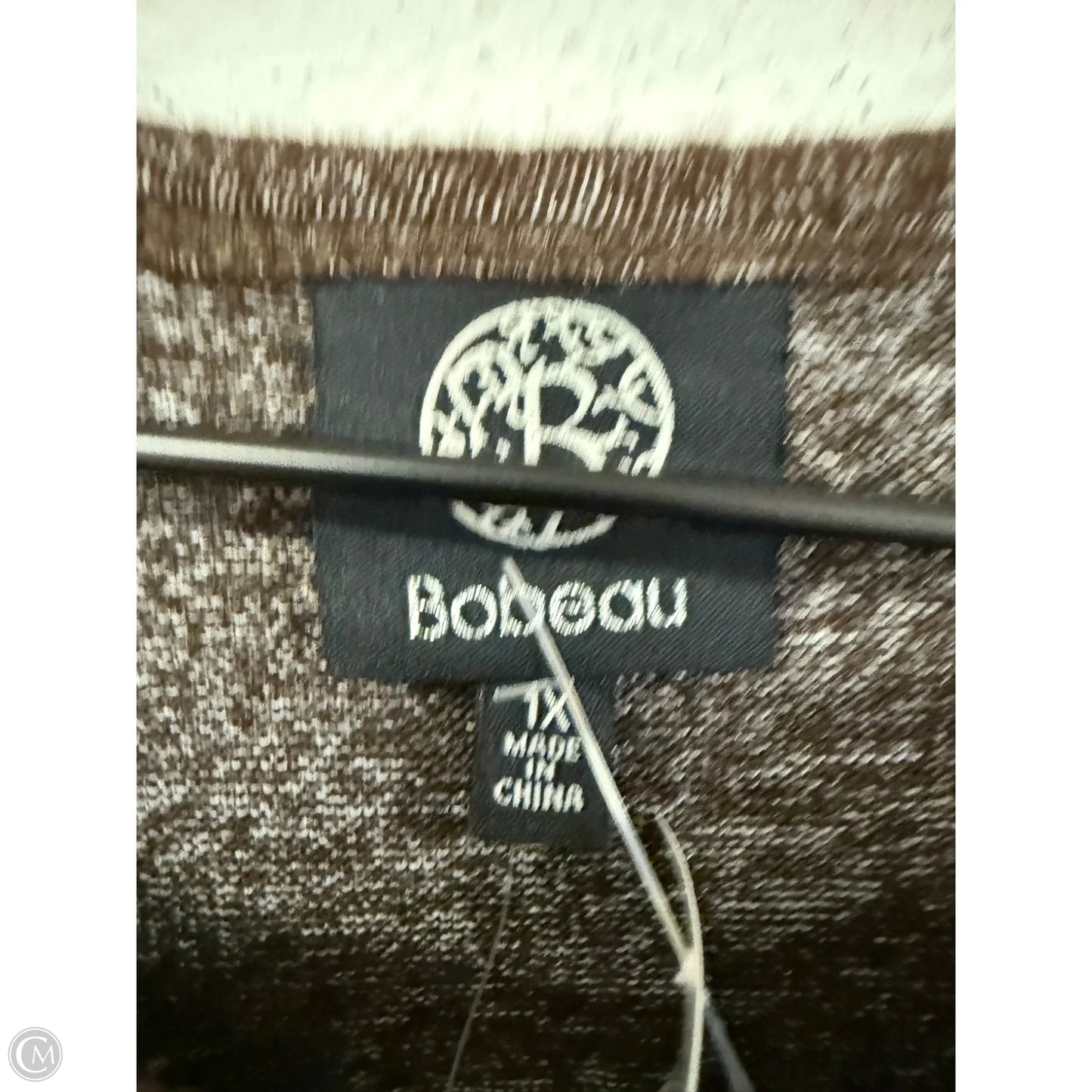 Top Long Sleeve By Bobeau In Brown, Size: 1x