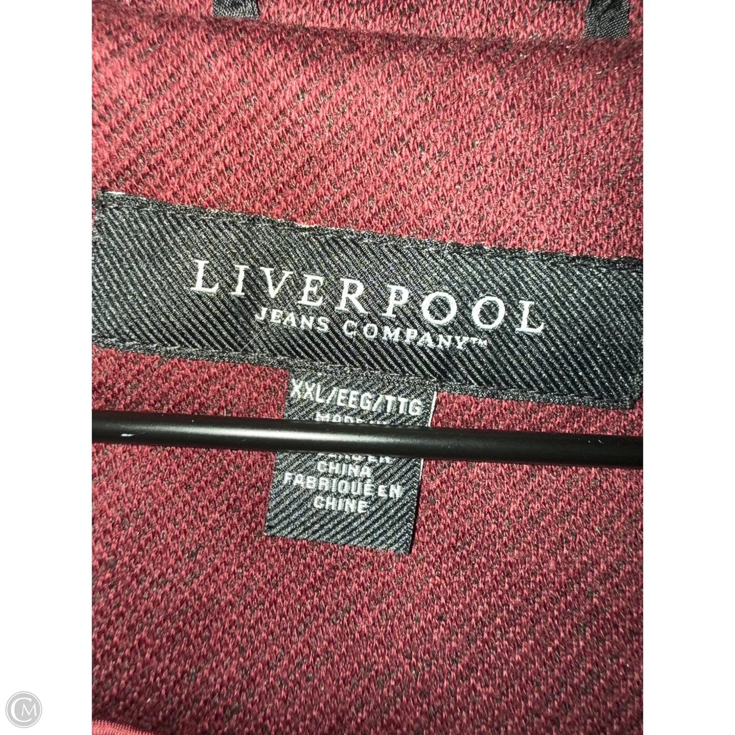 Coat Peacoat By Liverpool In Black & Red, Size: Xxl