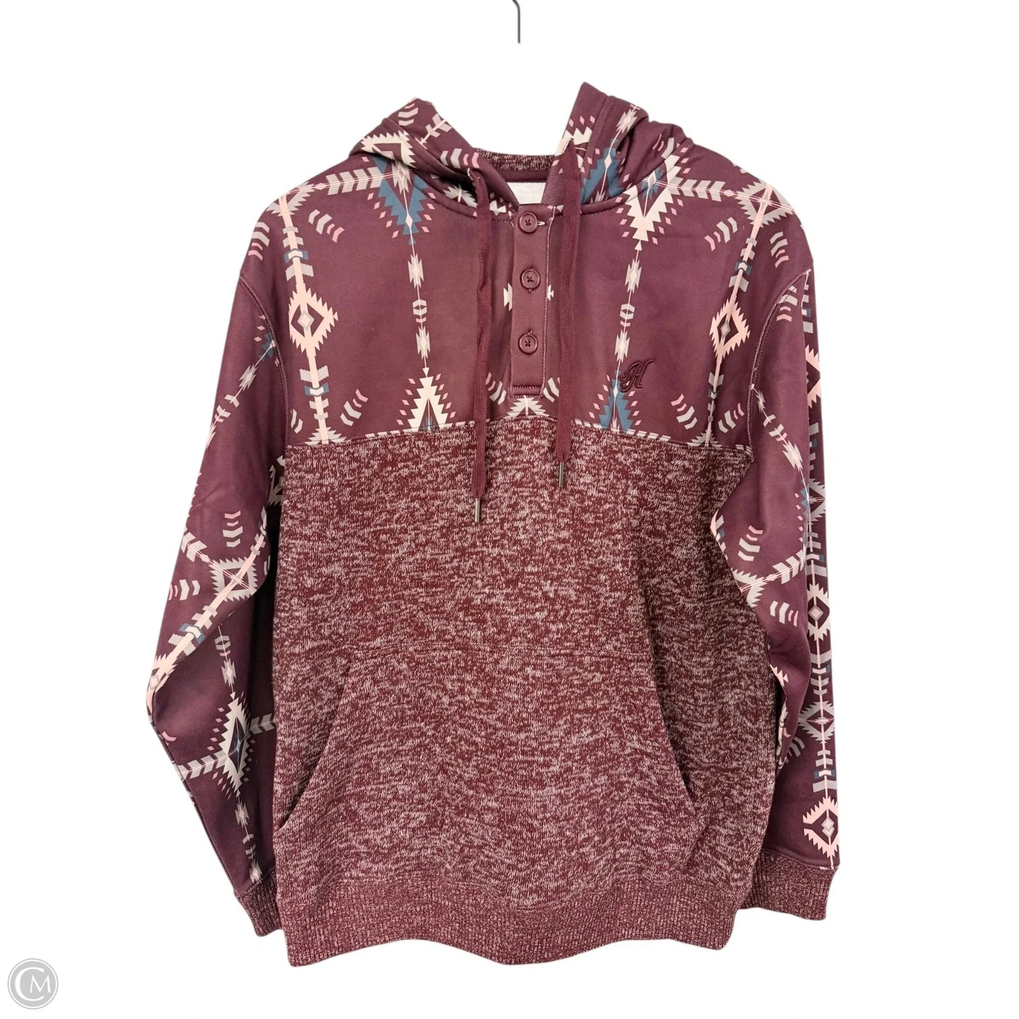 Sweatshirt Hoodie By Cmc In Maroon, Size: L