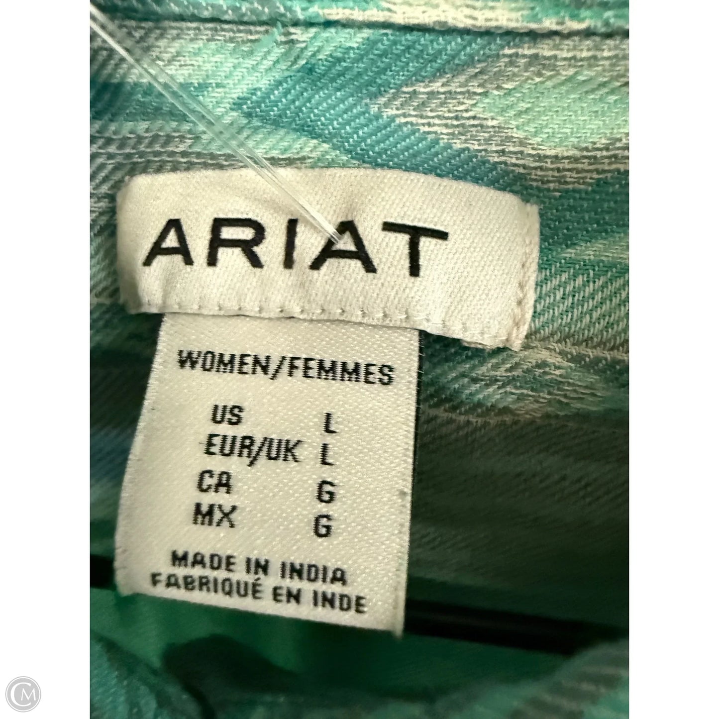 Blouse Long Sleeve By Ariat In Green, Size: L