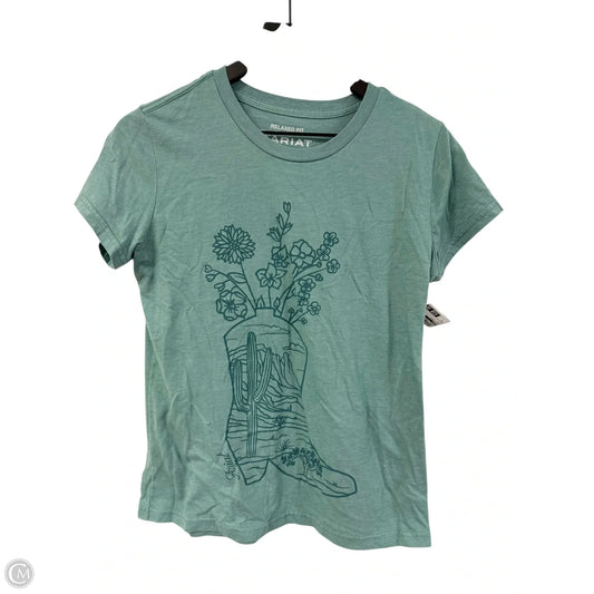 Top Short Sleeve Basic By Ariat In Green, Size: S