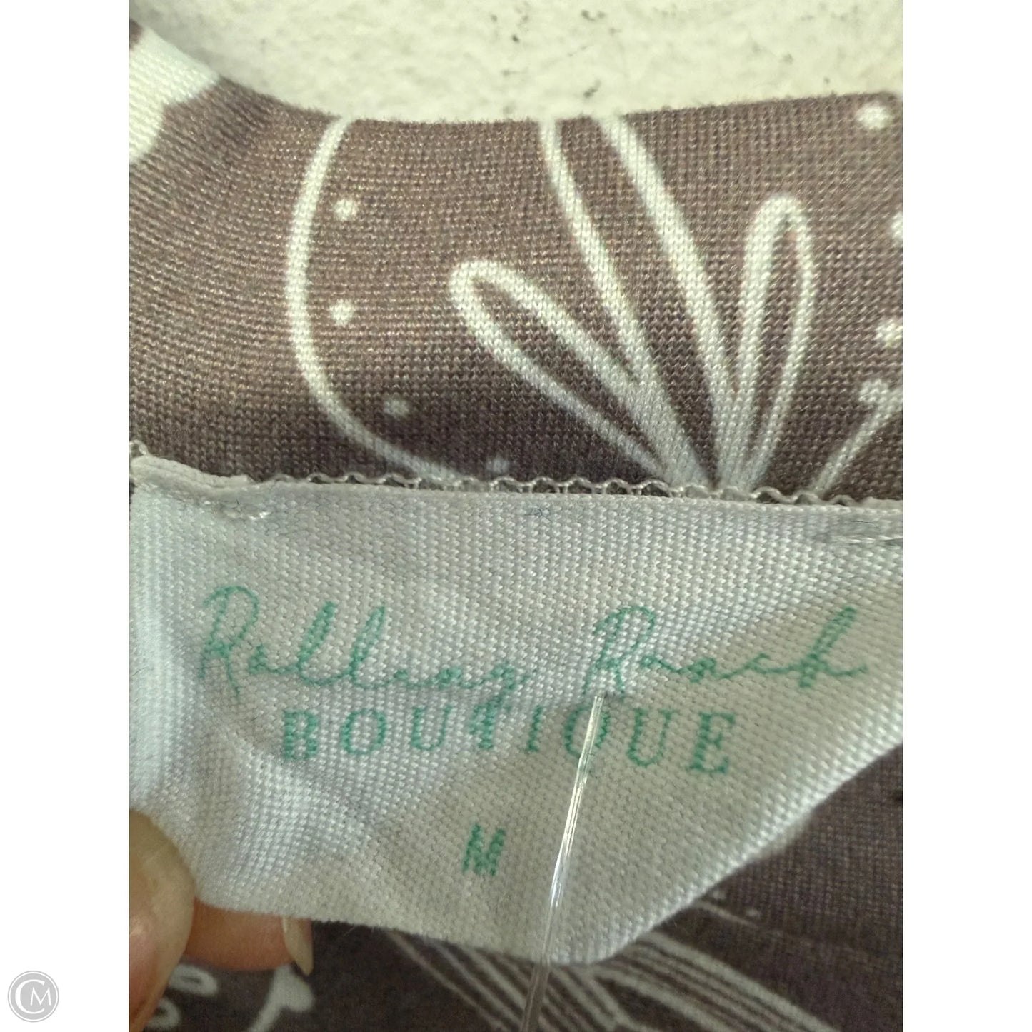 Top Short Sleeve By Clothes Mentor In Tan & White, Size: M