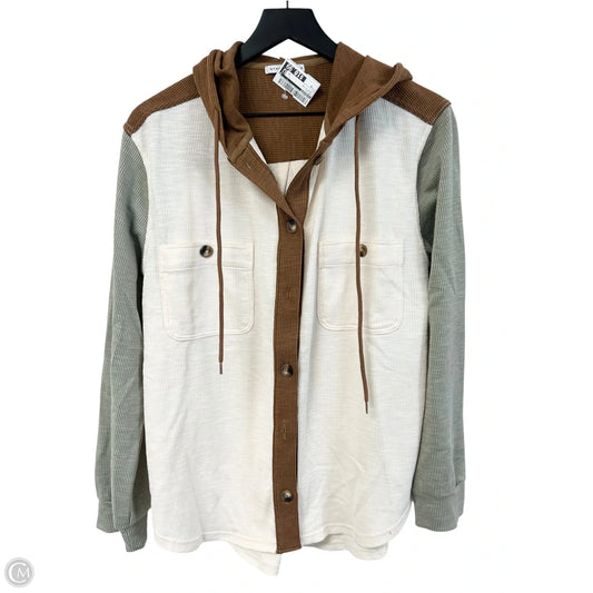 Top Long Sleeve By Staccato In Cream & Tan, Size: M