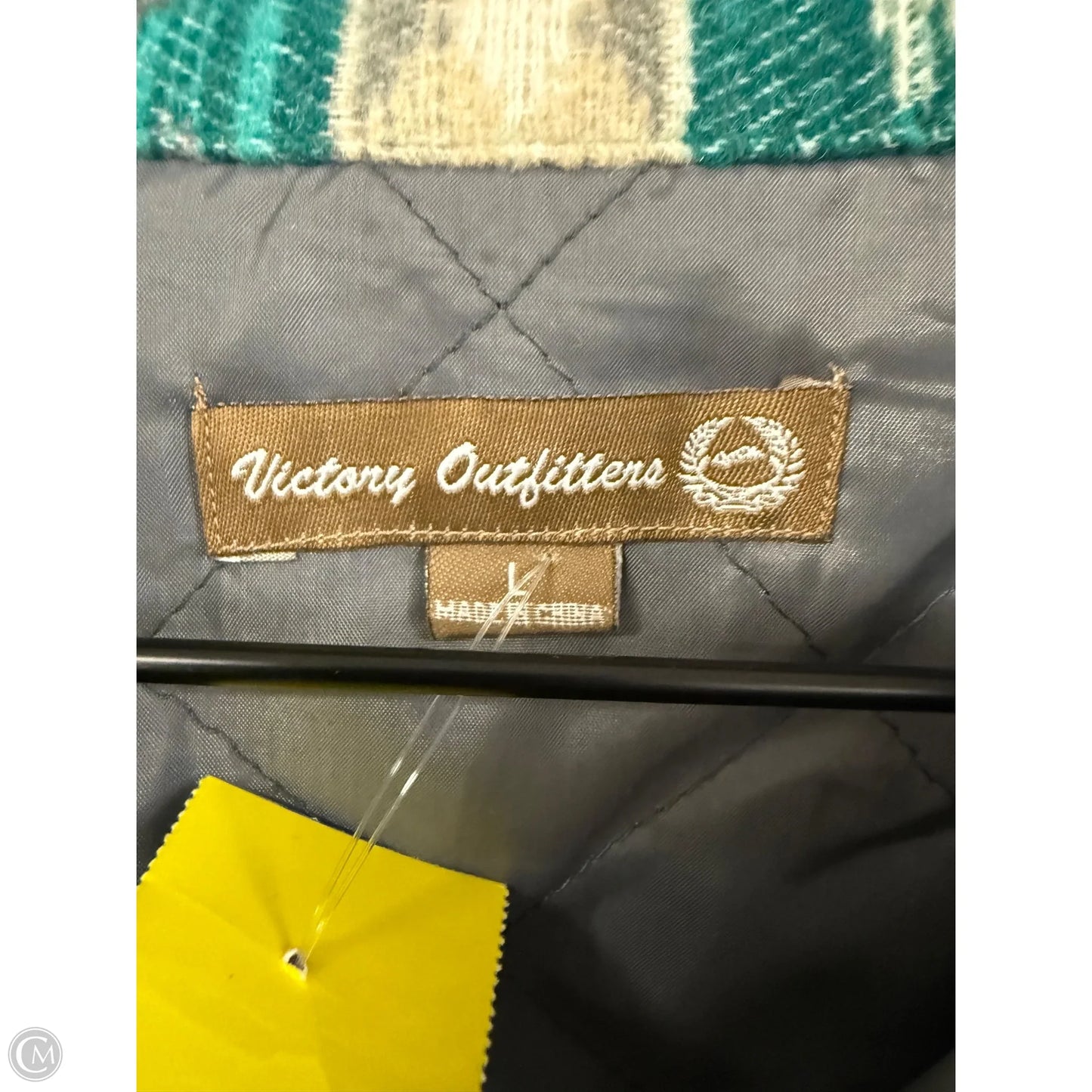 Jacket Shirt By Clothes Mentor In Green & Grey, Size: L