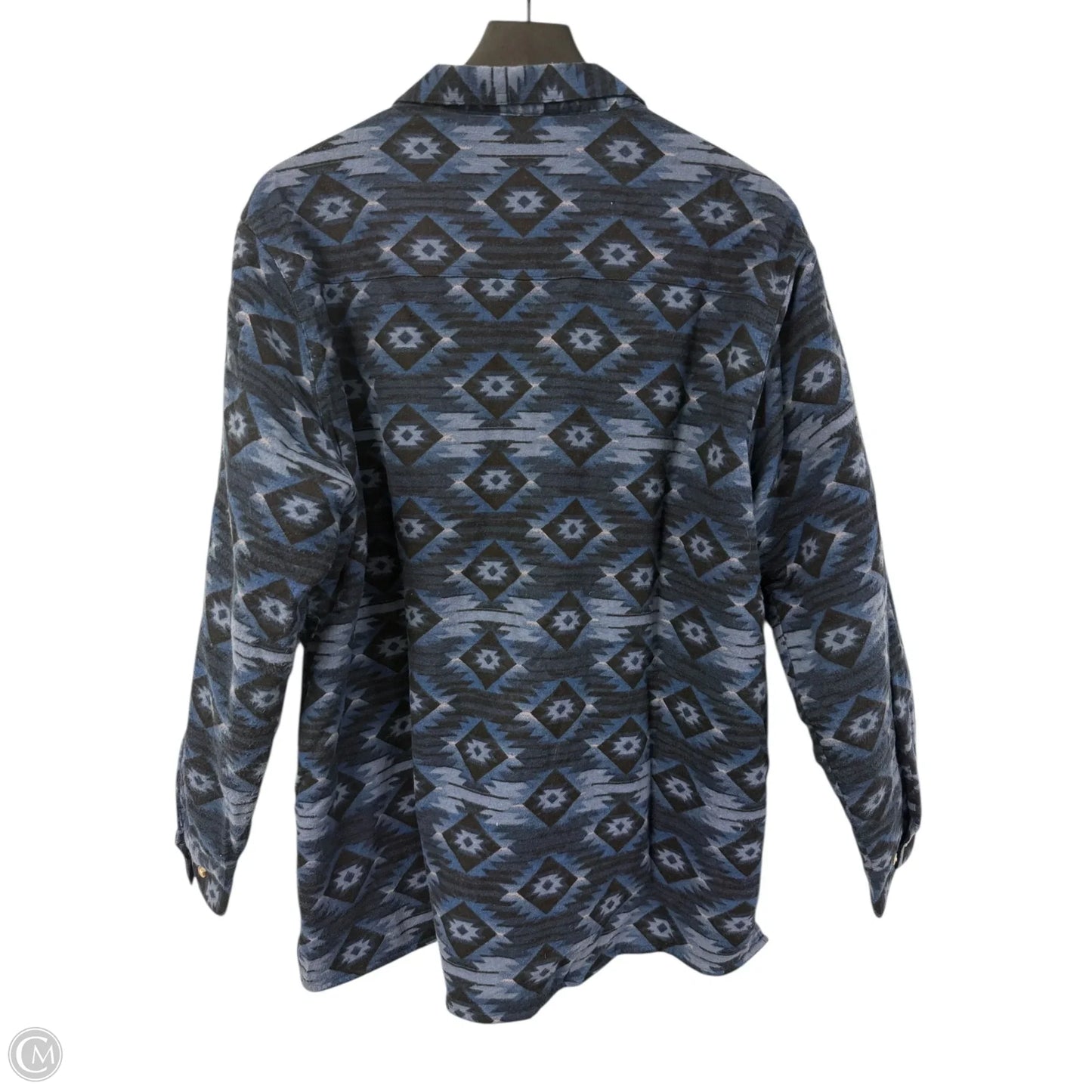 Jacket Shirt By Clothes Mentor In Blue, Size: L