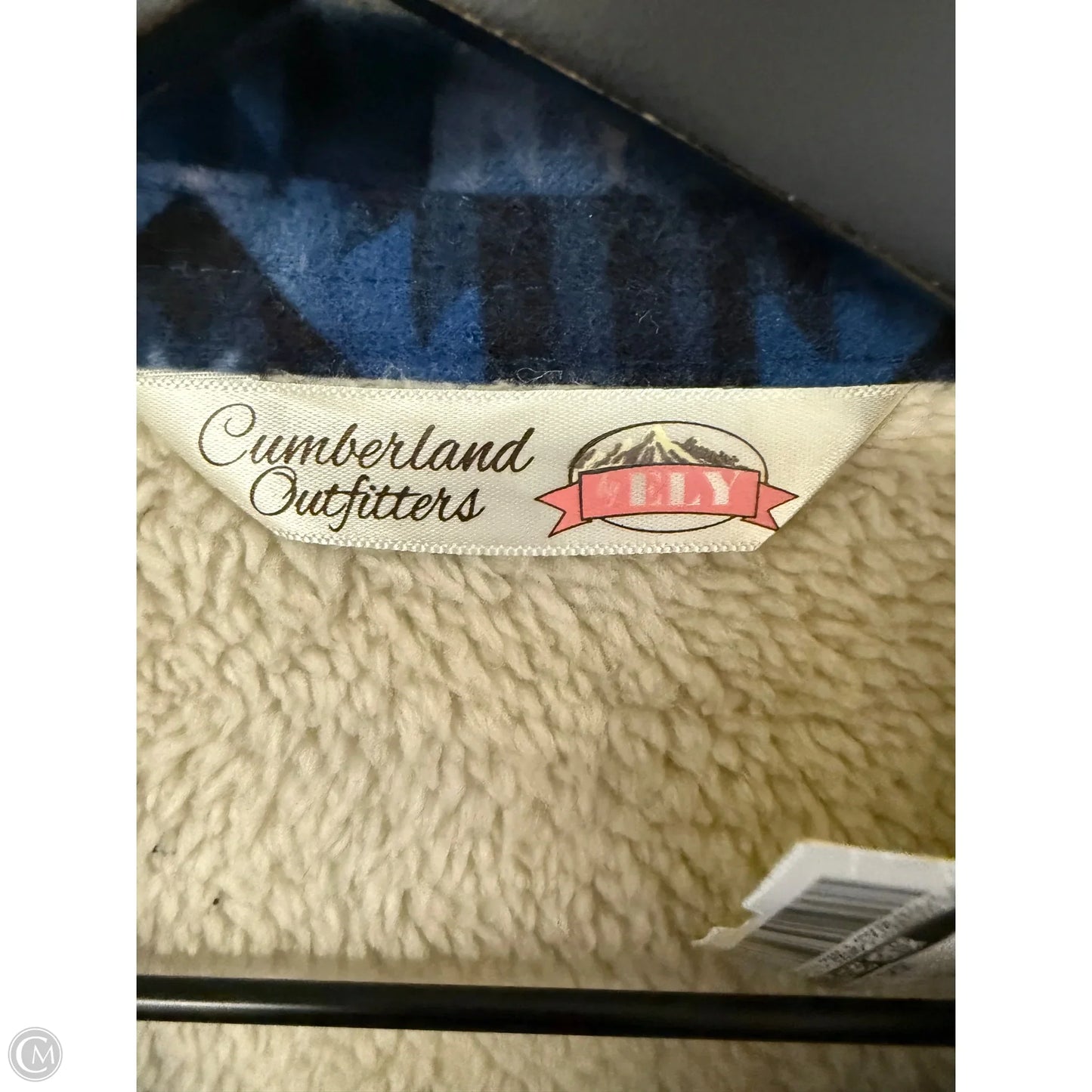 Jacket Shirt By Clothes Mentor In Blue, Size: L