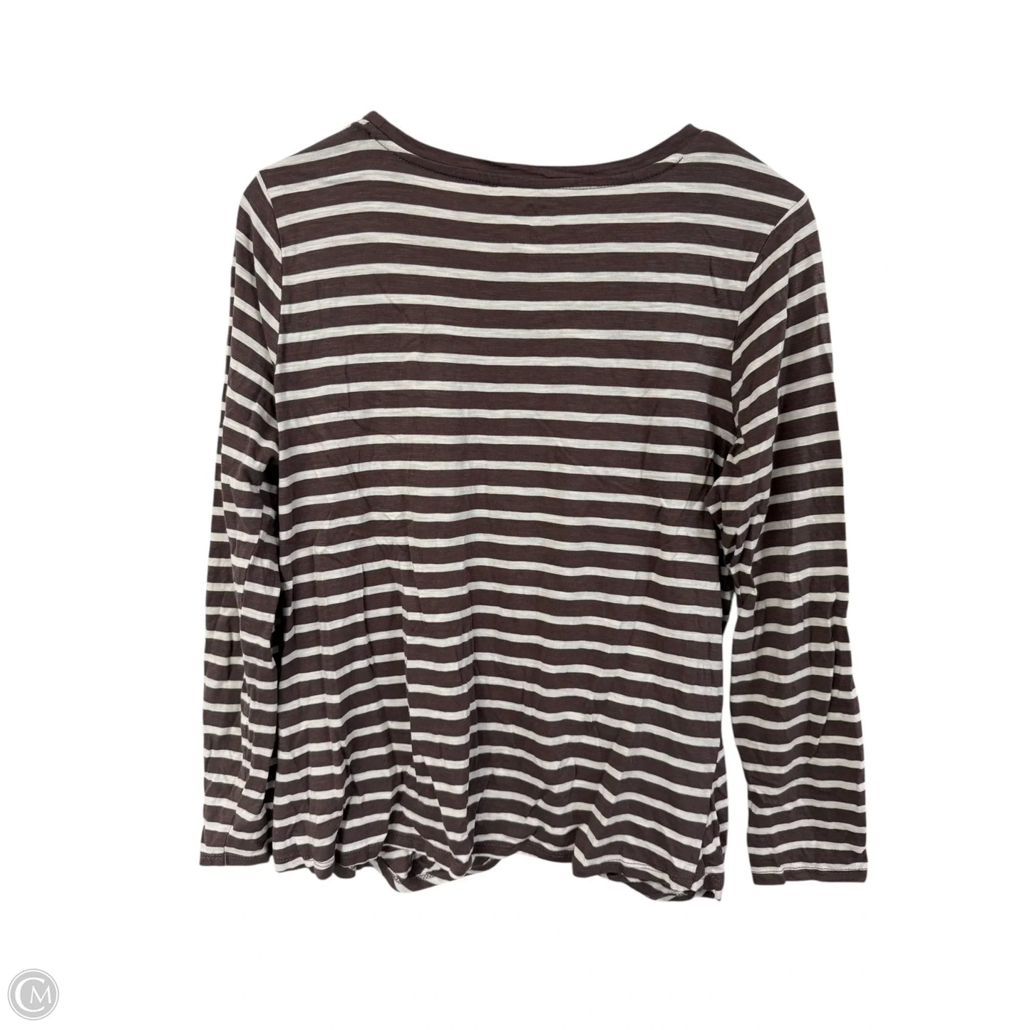 Top Short Sleeve By Maurices In Brown & White, Size: L