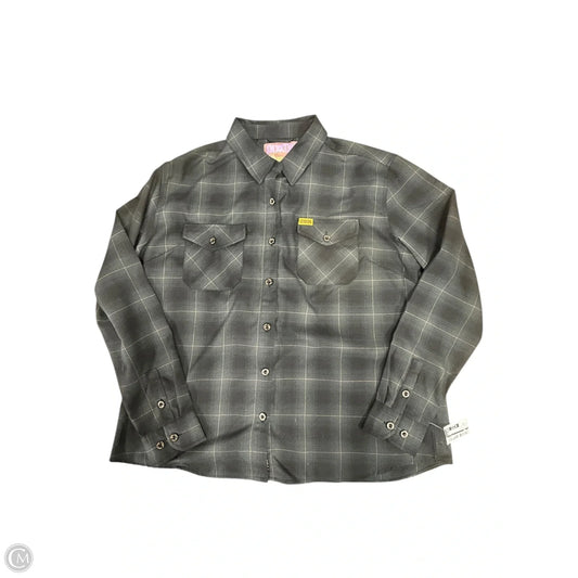 Blouse Long Sleeve By Cmc In Black & Grey, Size: 2x