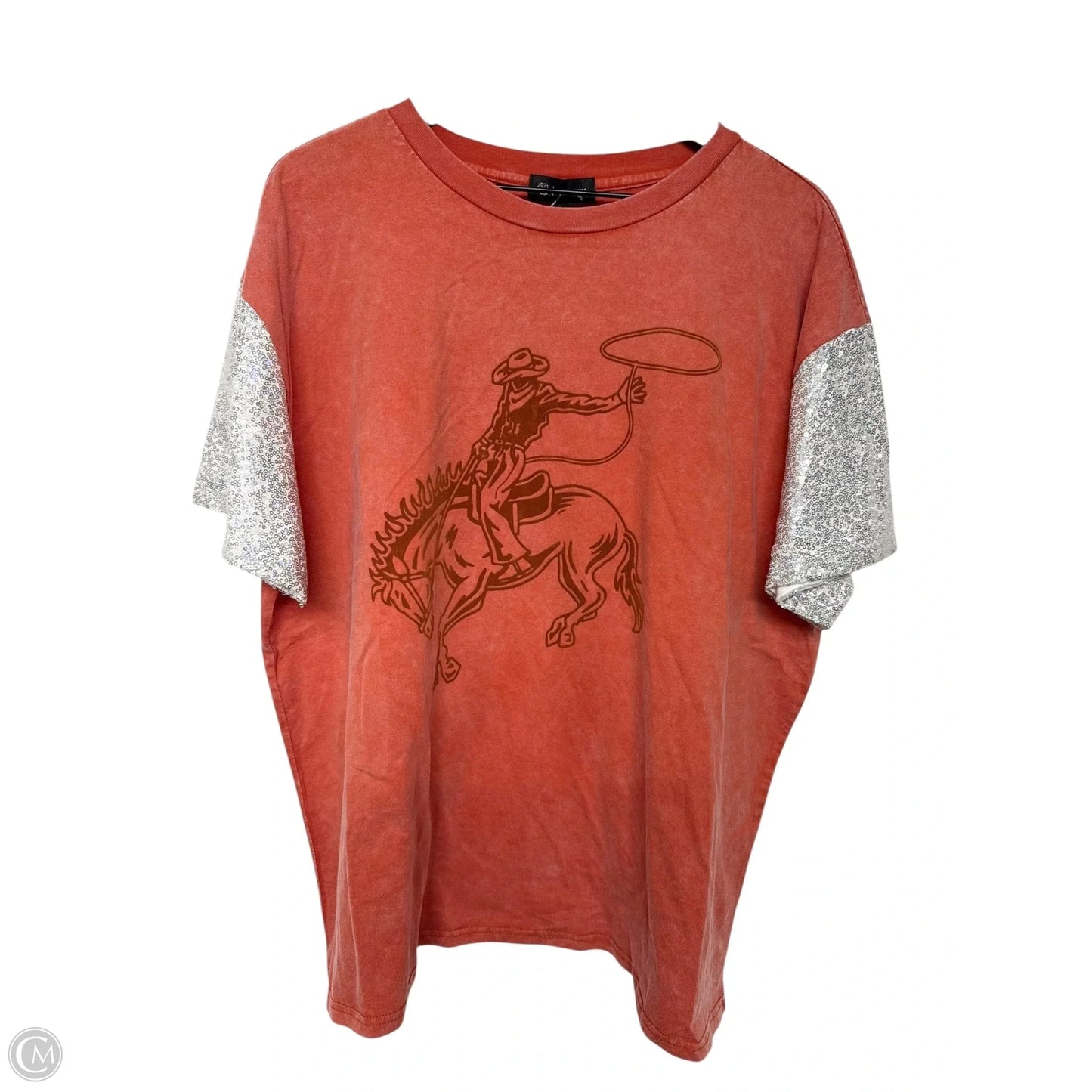 Top Short Sleeve By Cmc In Orange, Size: 2x