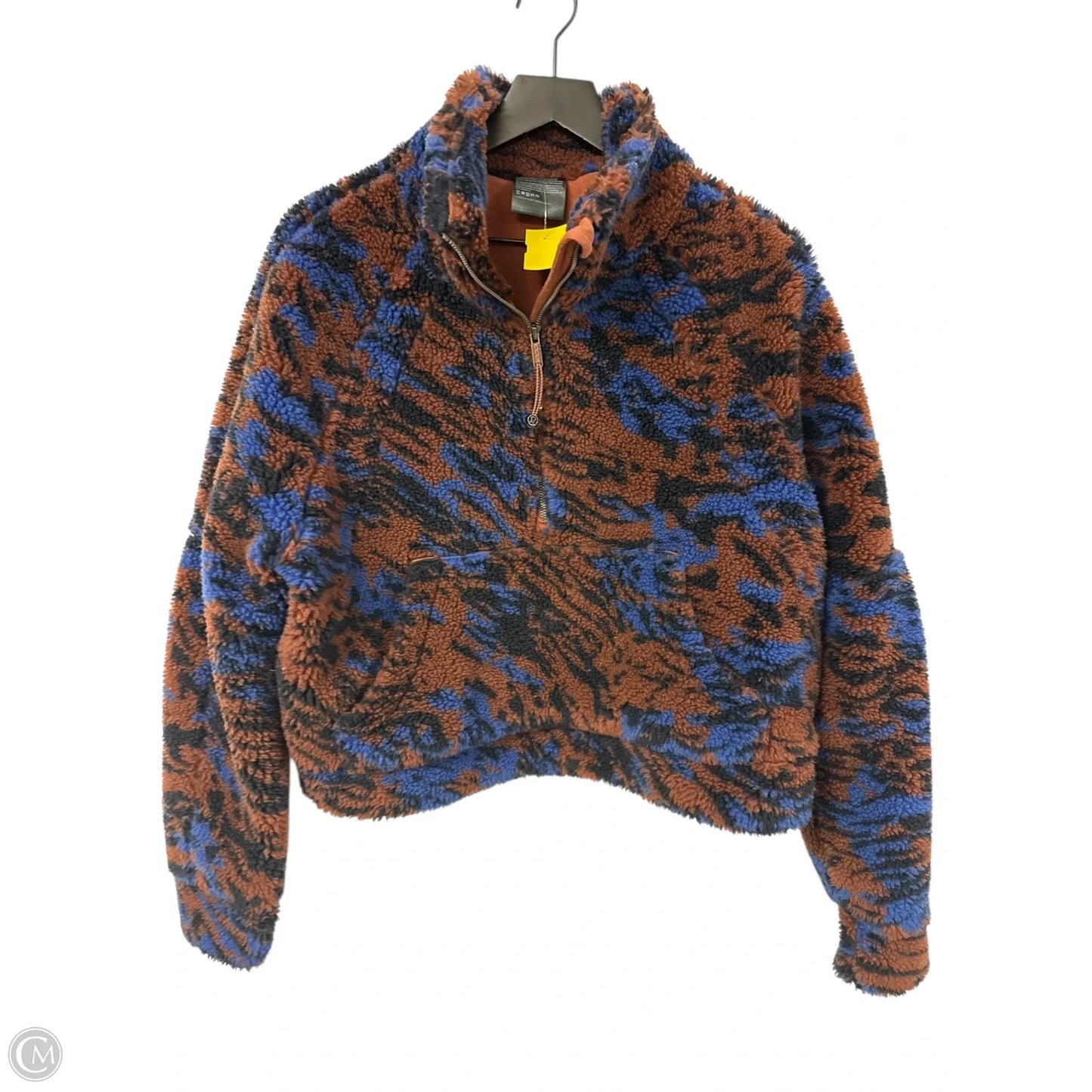 Jacket Faux Fur & Sherpa By Lululemon In Blue & Brown, Size: M