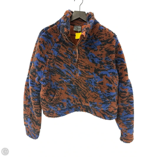 Jacket Faux Fur & Sherpa By Lululemon In Blue & Brown, Size: M