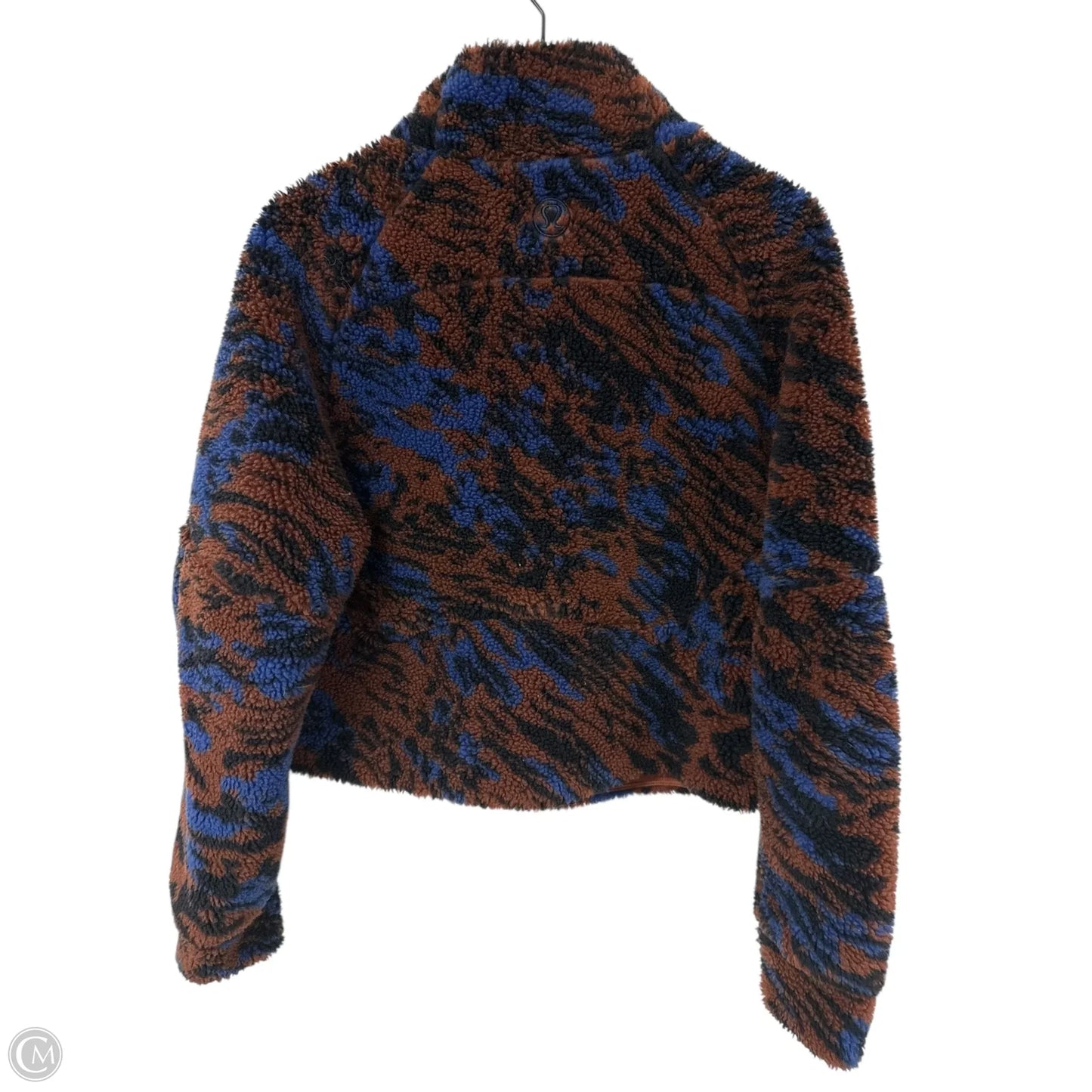 Jacket Faux Fur & Sherpa By Lululemon In Blue & Brown, Size: M